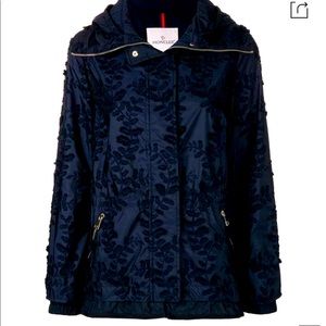 MONCLER Eclairine Embroidered Hooded Jacket Blue 0